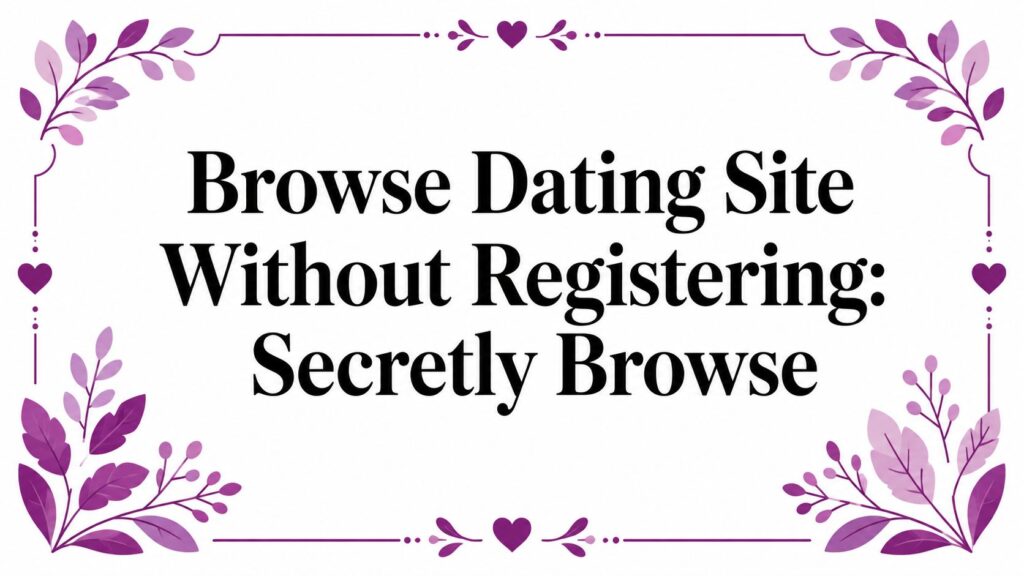 Browse Dating Site Without Registering: Secretly Browse
