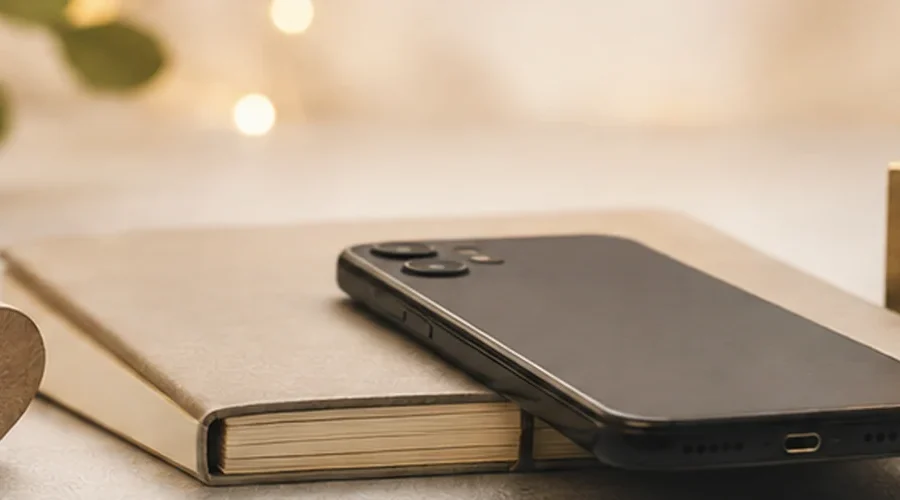 A smartphone beside a wooden heart and brass lock, symbolizing private romantic interest and discretion.